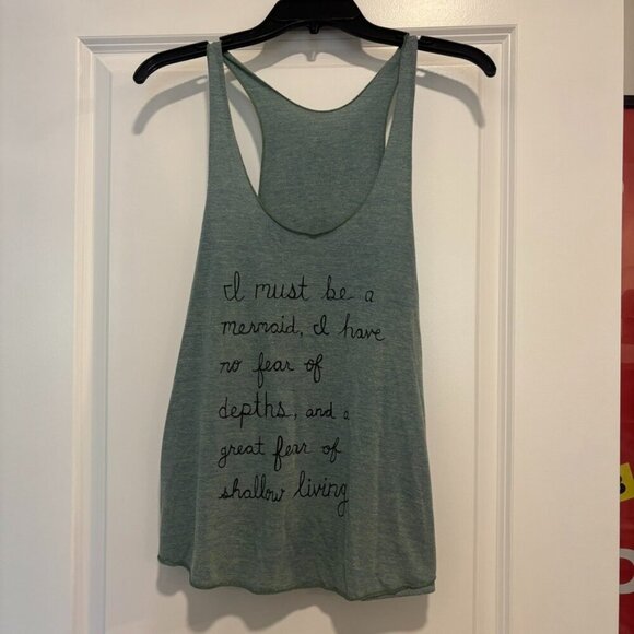 American Apparel Tops - American Apparel Teal Mermaid Razorback Tank Top